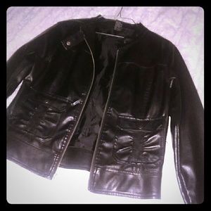 Wet Seal black leather Jacket